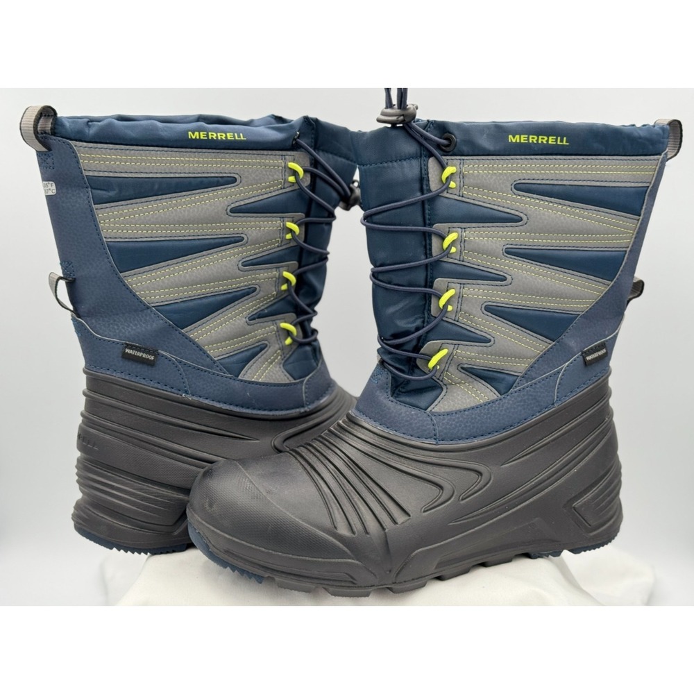 Merrell Men's Size 7 Waterproof 400g Insulated Blue Rubber & Textile Snow Boots
